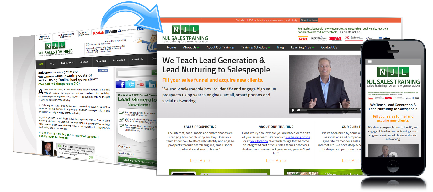 Before and After Website for NJL Sales Training
