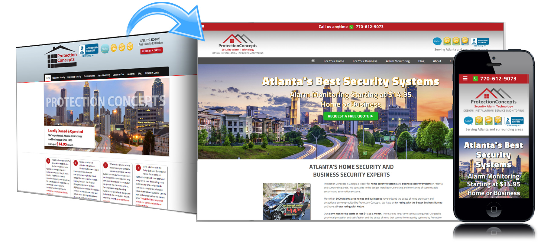 Before and After Website for Protection Concepts of Atlanta