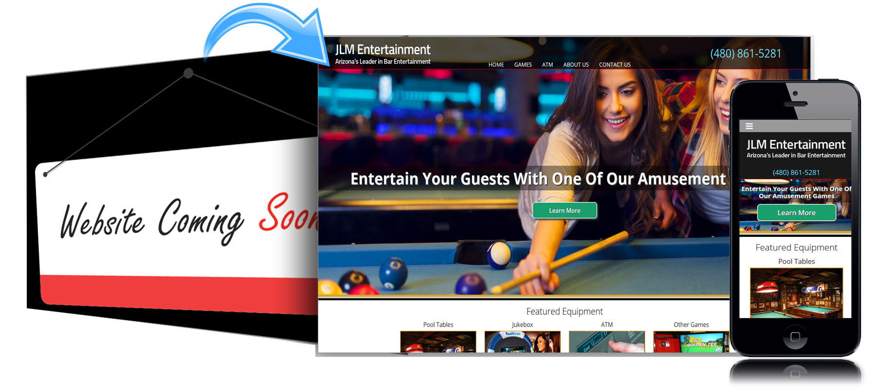 Before and After Website for JLM Entertainment of San Diego